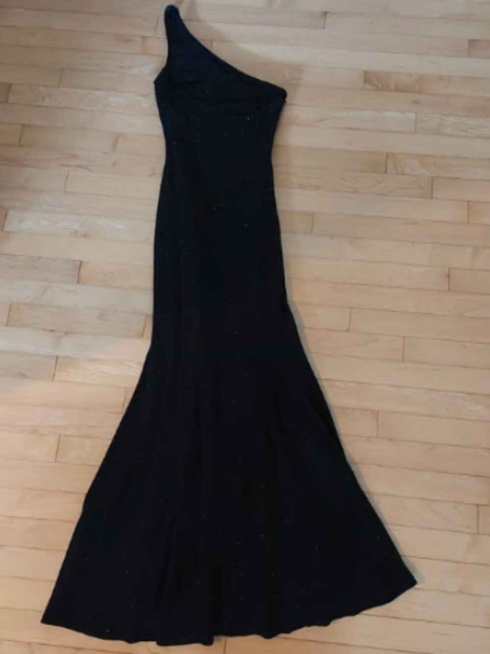 VNTG Y2K Jessica McClintock Shimmer One Shoulder Mermaid Gown Size 6
